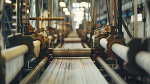 Industrial Weaving Machine in a Factory Setting