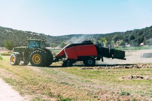 Tractor in the meddle of a cultivation field
