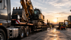 Transportation of an excavator